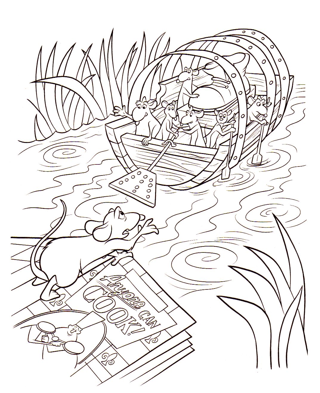 coloriage ratatouille sur l eau
